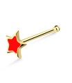 Red Star Silver Bone Nose Stud NSKD-793